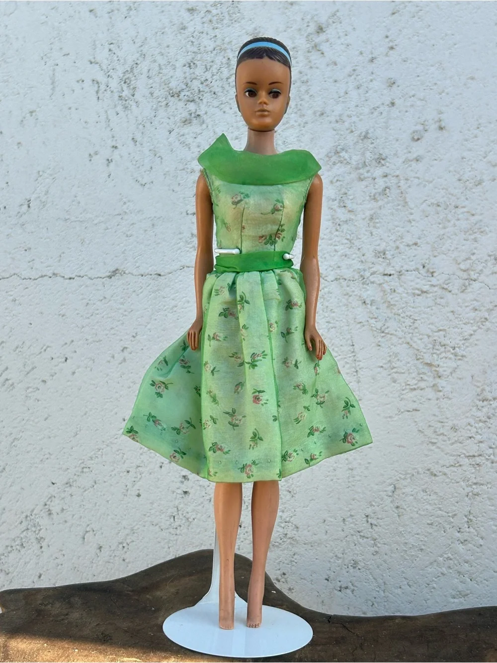 Vintage Brown-Haired Mattel Japanese Exclusive Midge With Rare Wig W/ Vtg Dress